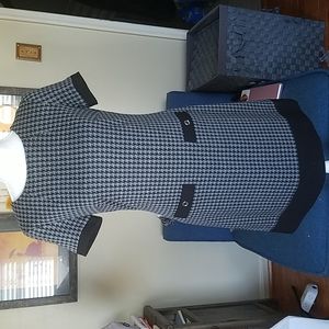 Tommy Hilfiger Grey & Black Houndstooth Dress